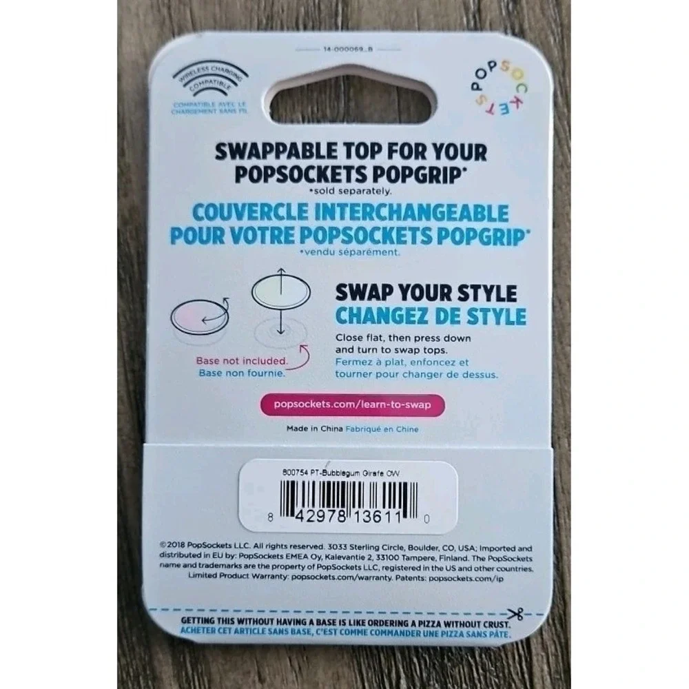 THREE PopSockets Mount, Wolf Popgrip & Bubblegum Giraffe Poptop